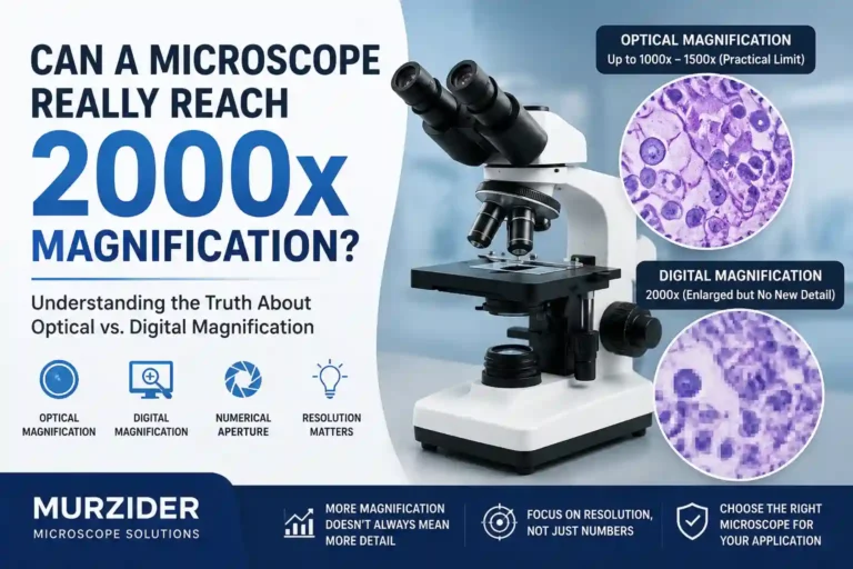 2000x microscope magnification comparison showing optical magnification versus digital magnification and the limits of light microscopy