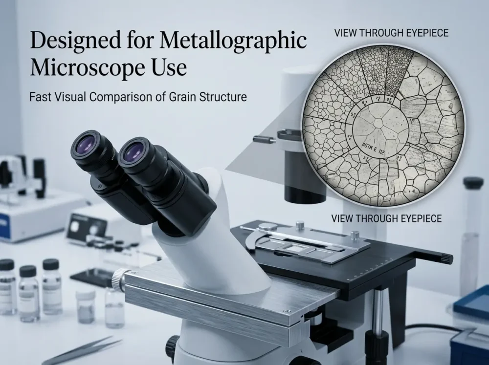 Grain Reticle Eyepiece for Metallurgical Microscope ASTM E112 Measurement