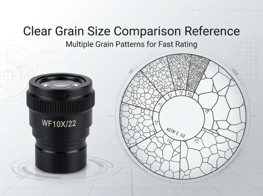 Grain Reticle Eyepiece for Metallurgical Microscope ASTM E112 Measurement