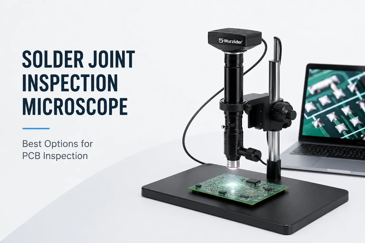 Solder joint inspection microscope used for PCB inspection and electronics quality control