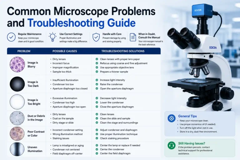 Magnification vs resolution comparison showing microscope image quality and detail clarity