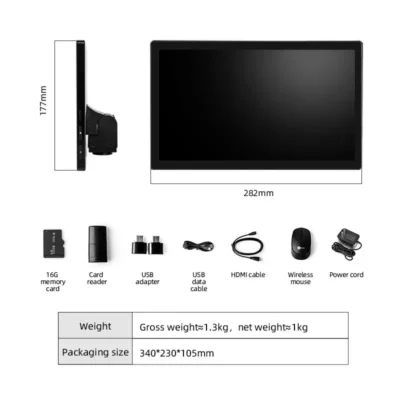 Murzider 11.6-inch microscope display screen main view for biological and stereo microscopes